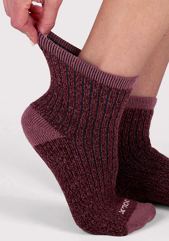 Womens Cozy Mini Crew Sock - Grape Harvest - Image 5