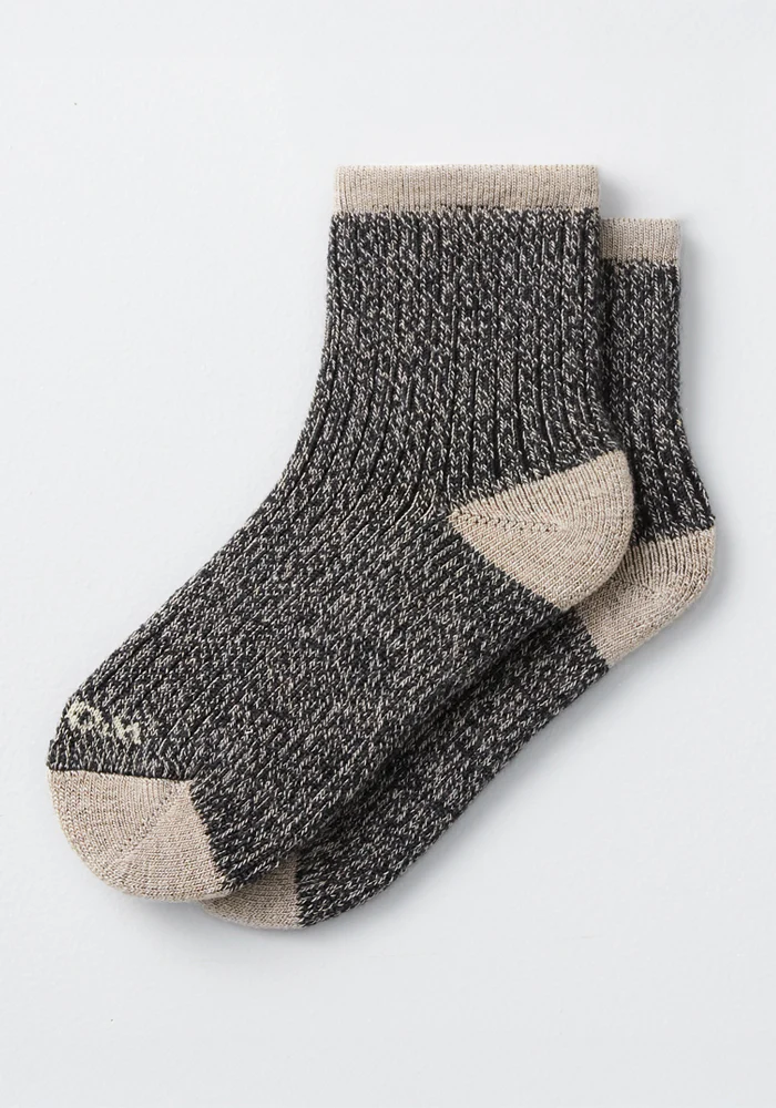 Womens Cozy Mini Crew Sock - Black