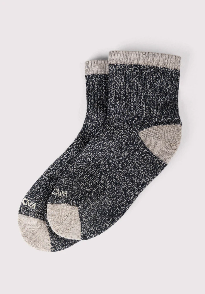 Womens Cozy Mini Crew Sock - Black - Image 2