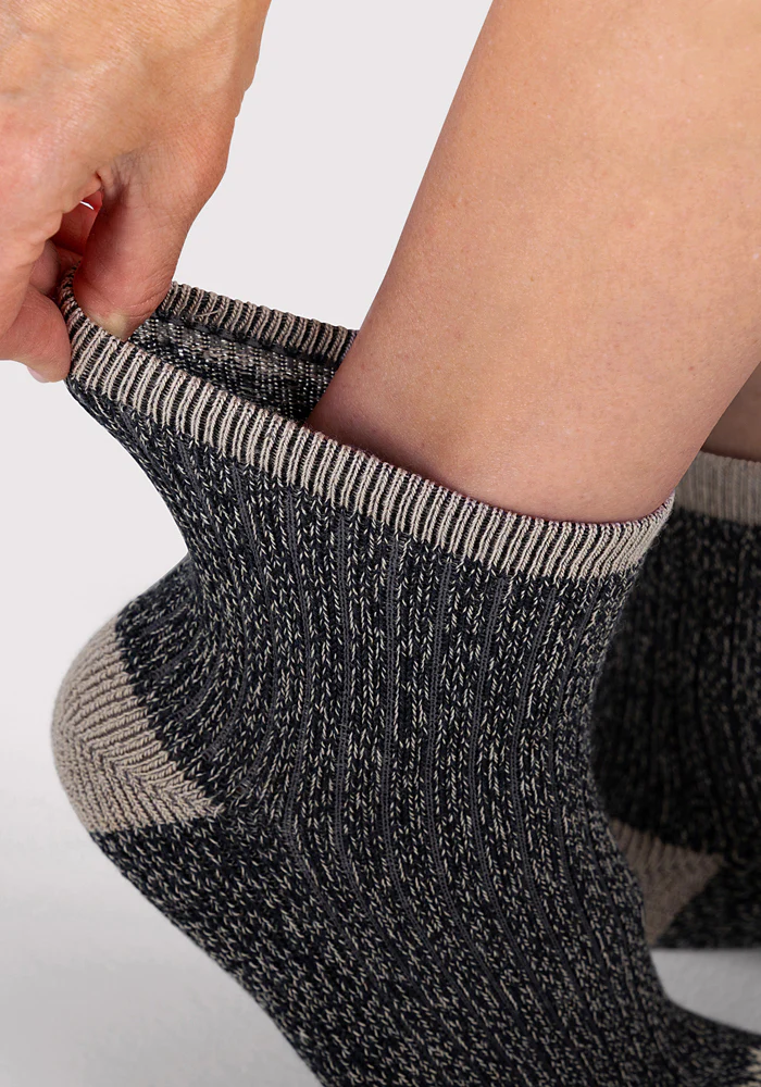 Womens Cozy Mini Crew Sock - Black - Image 7