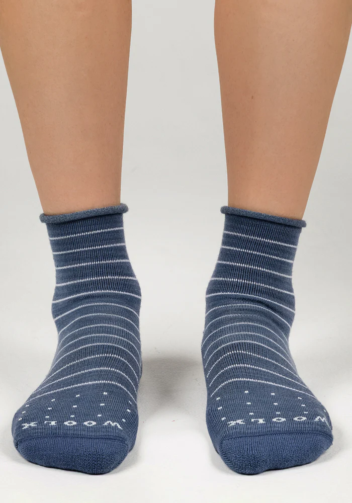 Womens Derby Roll Top Sock - Vintage Indigo - Image 2