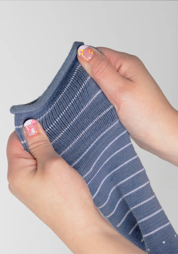 Womens Derby Roll Top Sock - Vintage Indigo - Image 6