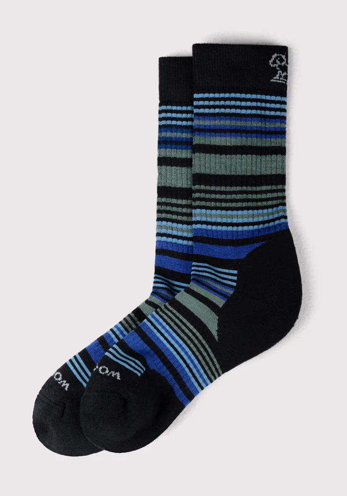 Womens Everyday Crew Socks - Black Stripe - Image 2