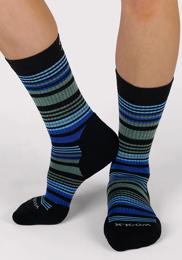 Womens Everyday Crew Socks - Black Stripe - Image 3