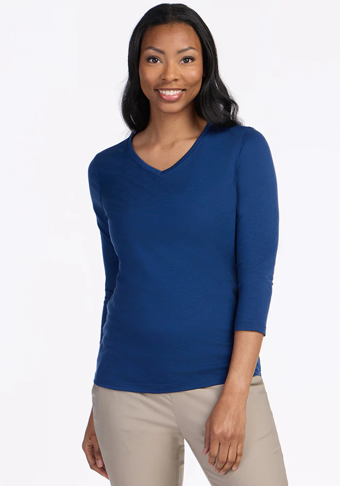 Elena 3/4 Sleeve V Neck - Image 2