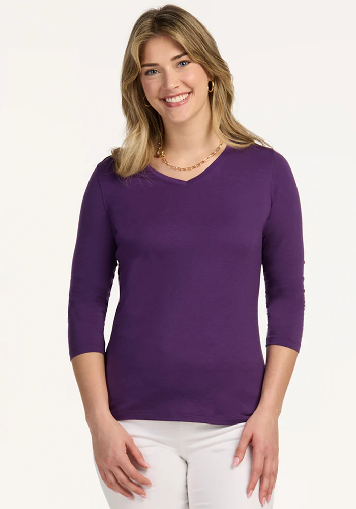 Elena 3/4 Sleeve V Neck - Image 5