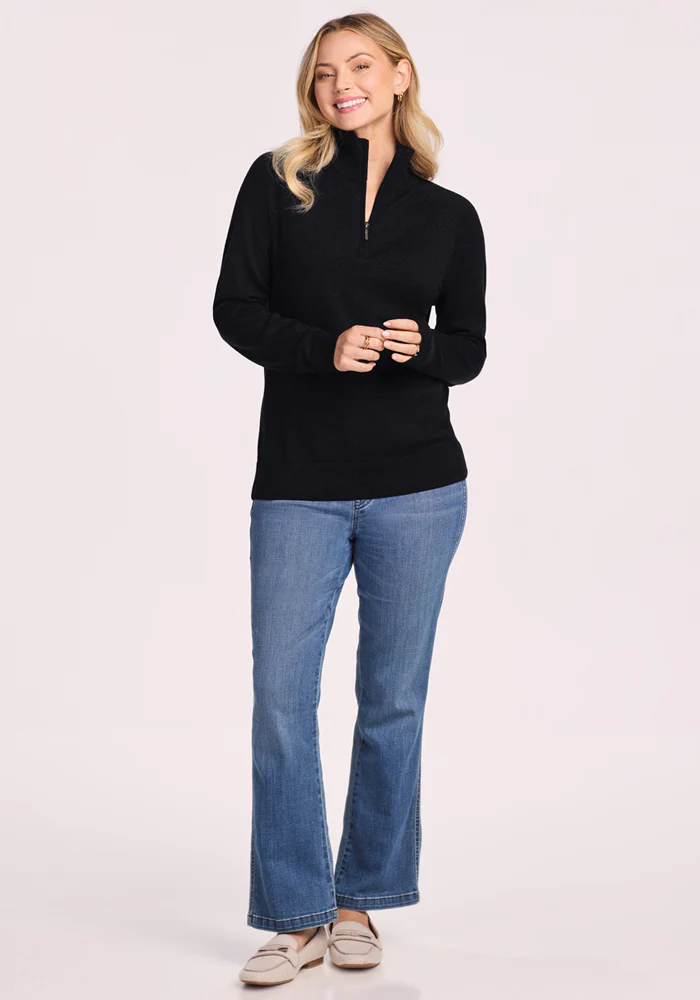 Collins Half Zip Sweater - Black - Image 5