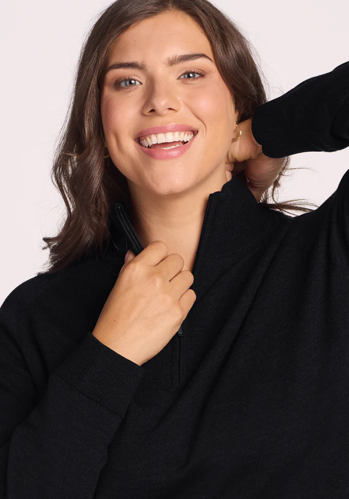 Collins Half Zip Sweater - Black - Image 8