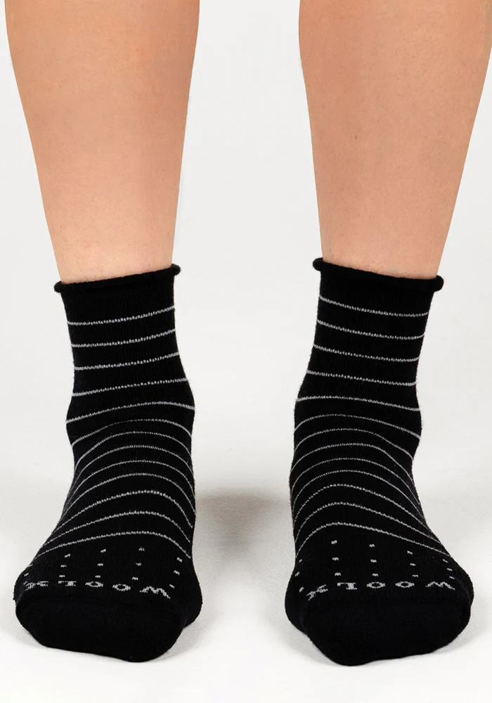 Womens Derby Roll Top Sock - Black - Image 2
