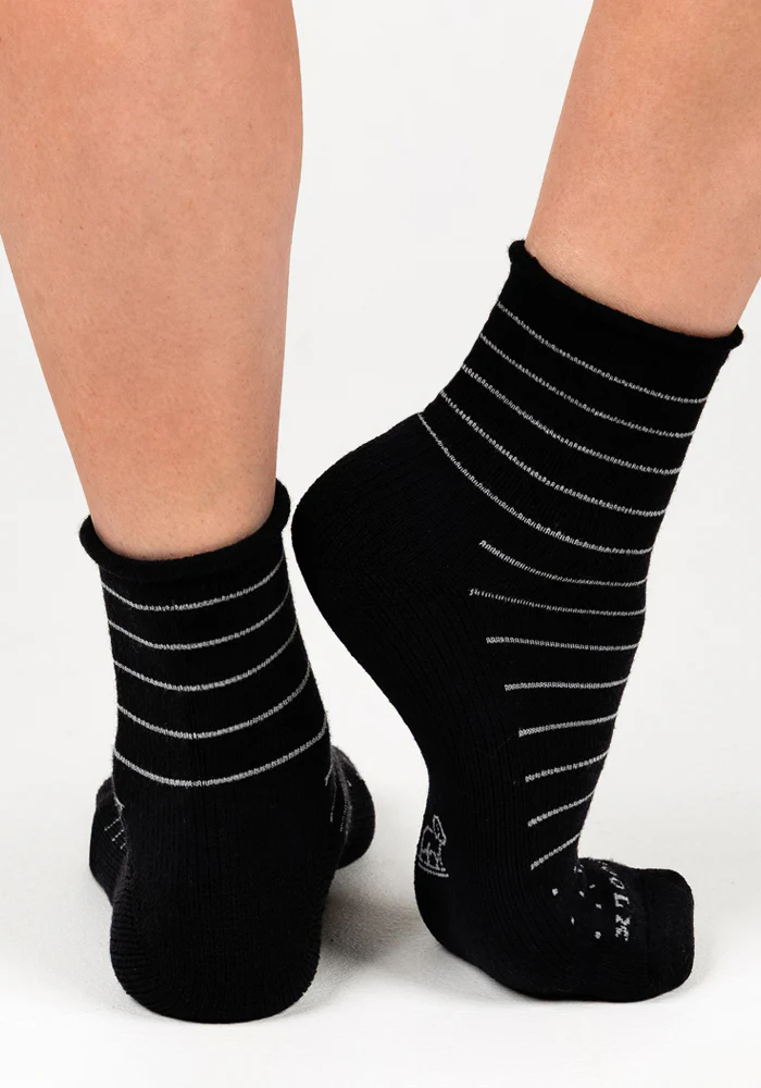 Womens Derby Roll Top Sock - Black - Image 5