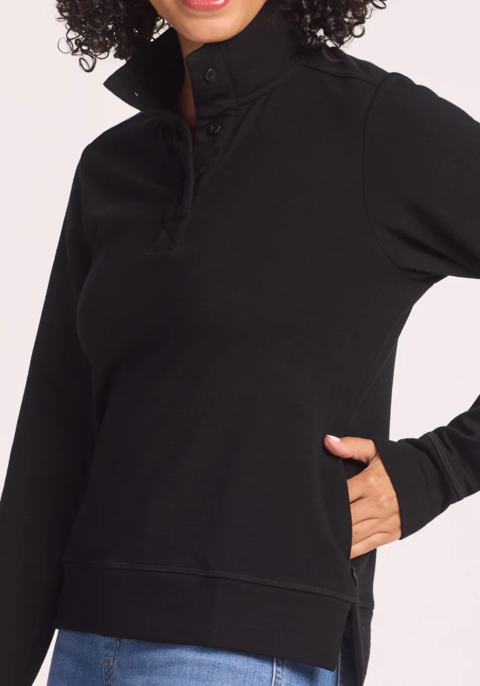 Annie 3 Button Pullover - Black - Image 4