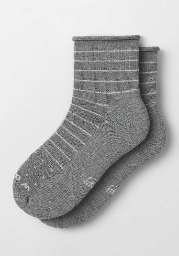 Womens Derby Roll Top Sock - Grey