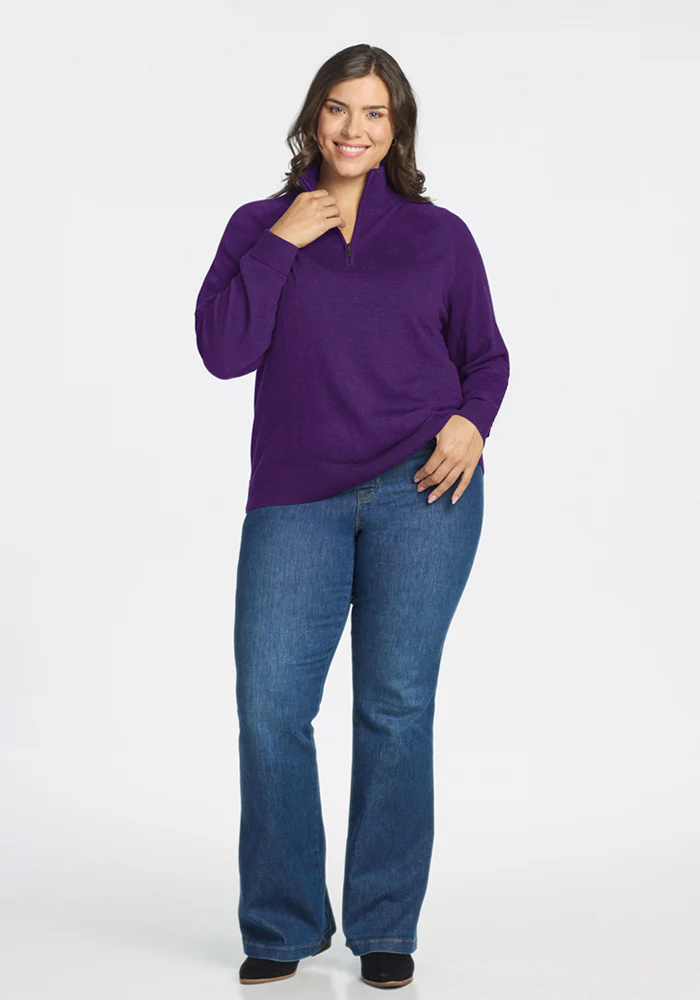 Collins Half Zip Sweater - Plum Crush - Image 11