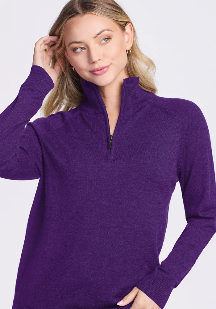 Collins Half Zip Sweater - Plum Crush - Image 3