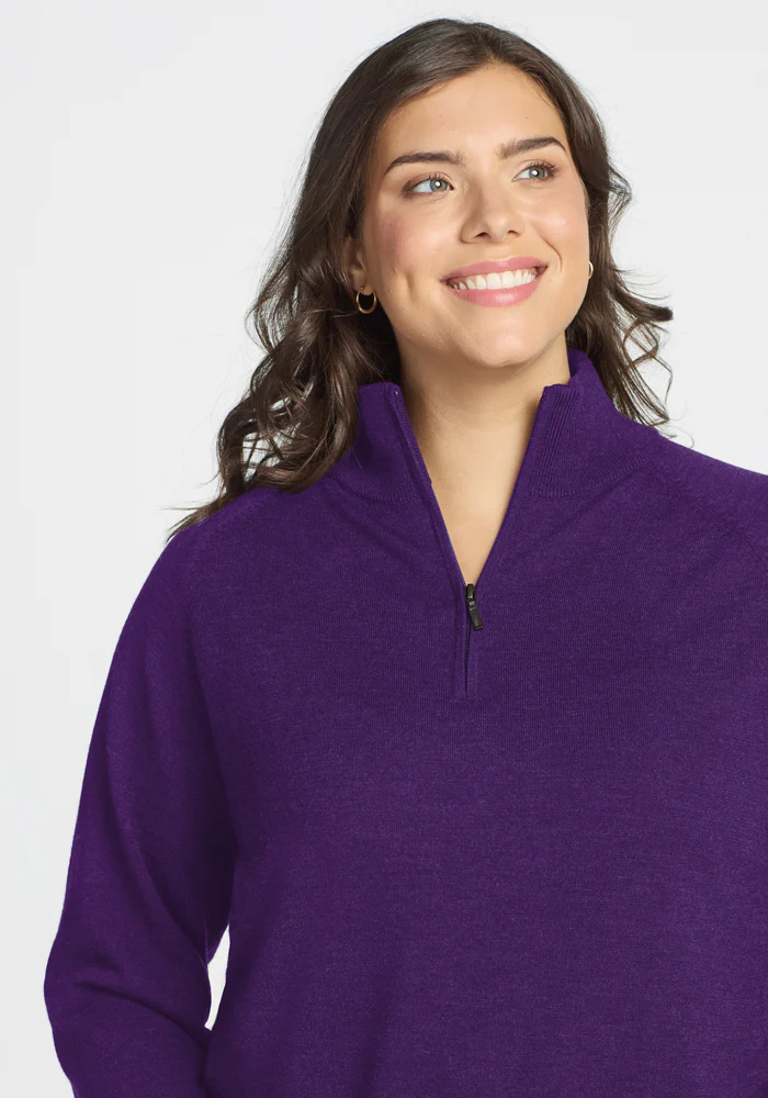 Collins Half Zip Sweater - Plum Crush - Image 8