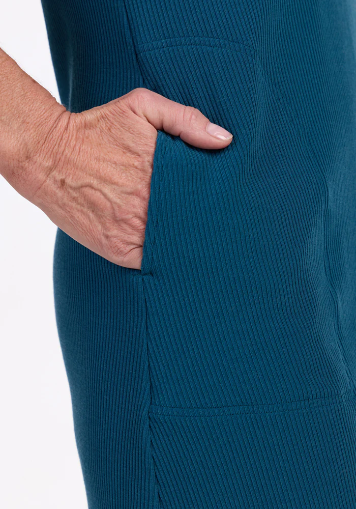 Harlowe Ribbed Dress - Moroccan Blue - Image 4