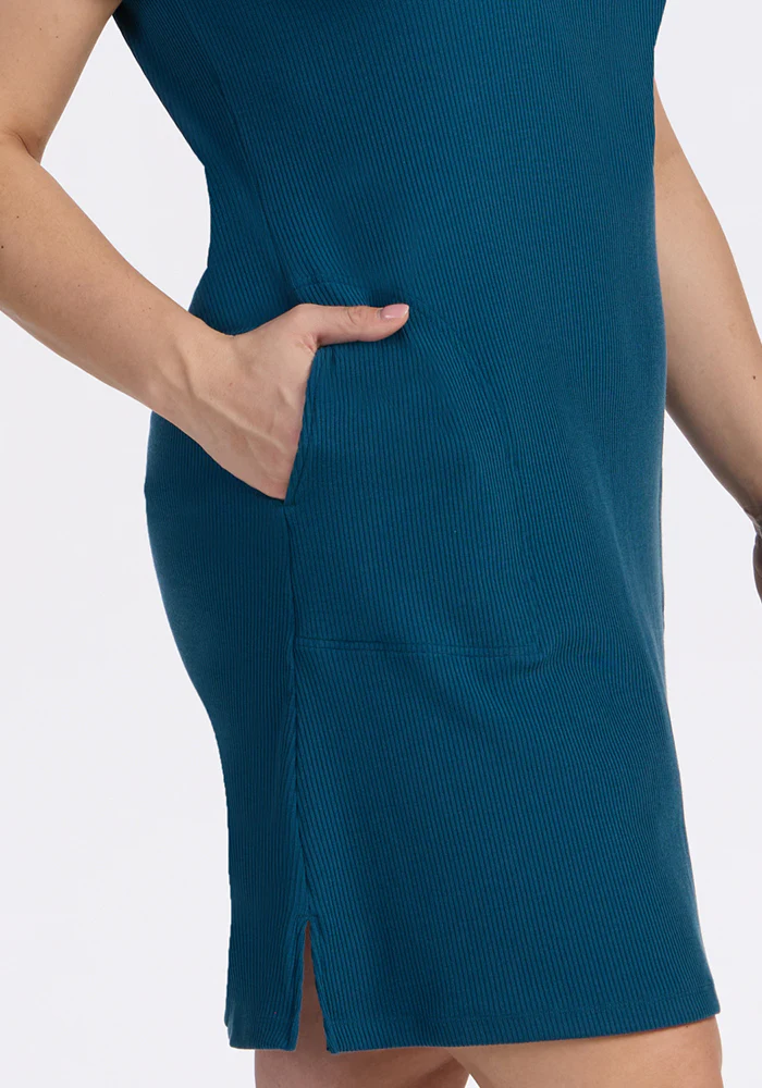 Harlowe Ribbed Dress - Moroccan Blue - Image 9