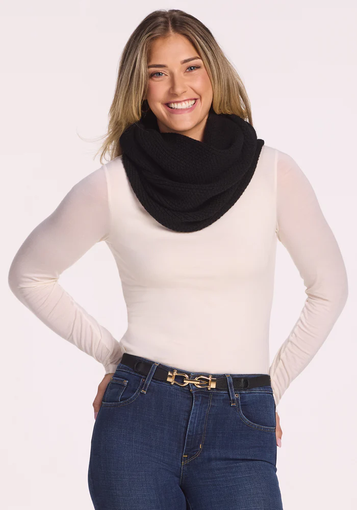 Noelle Infinity Scarf - Black - Image 7