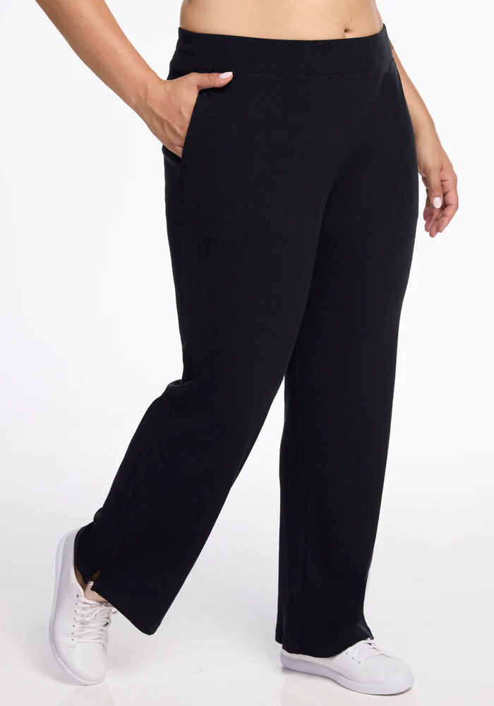 Luca Ribbed Pants - Black - Image 8