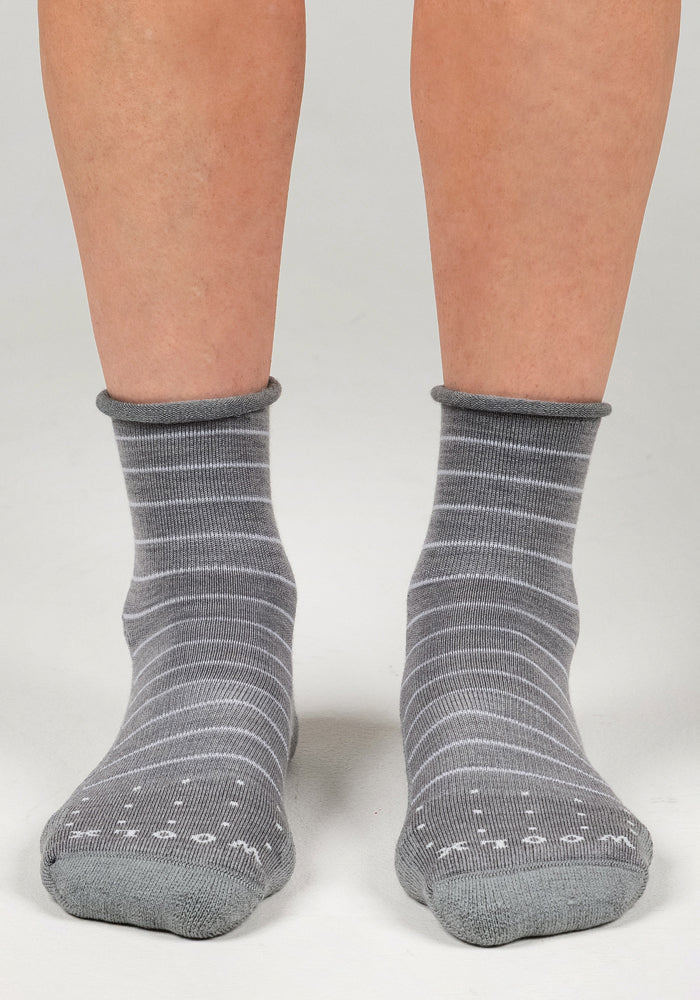 Womens Derby Roll Top Sock - Grey - Image 2