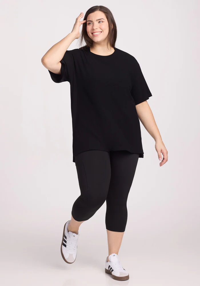 Vera Ribbed Tunic - Black - Image 13