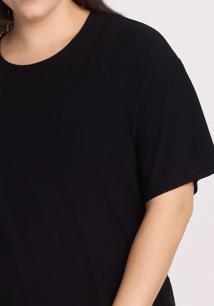 Vera Ribbed Tunic - Black - Image 14