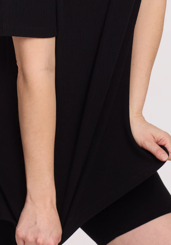 Vera Ribbed Tunic - Black - Image 6