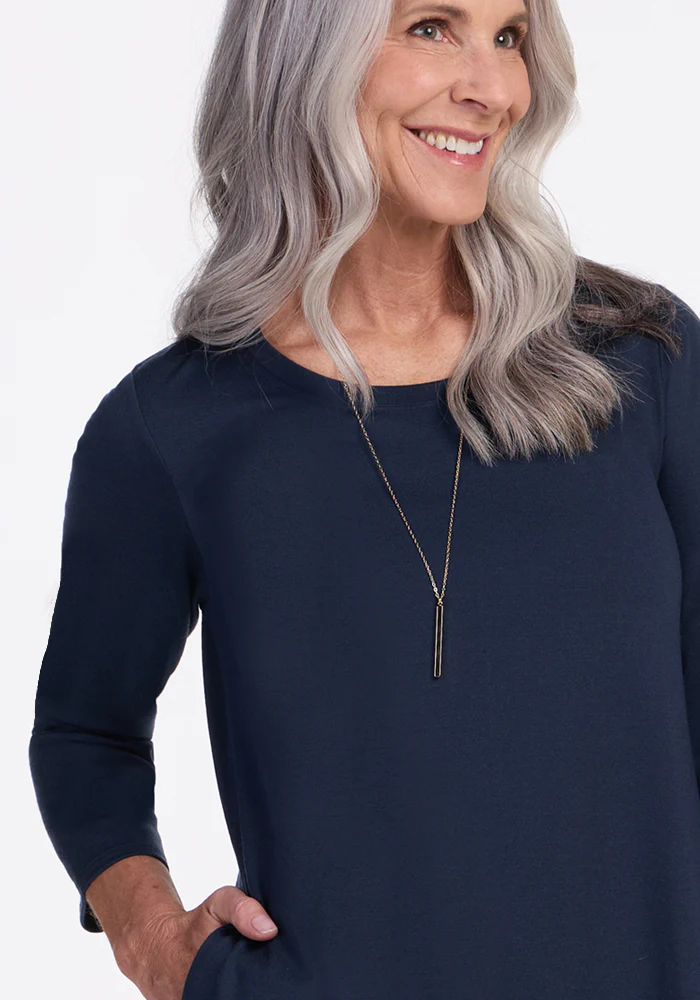 Rissa A Line Dress - Deep Navy - Image 2