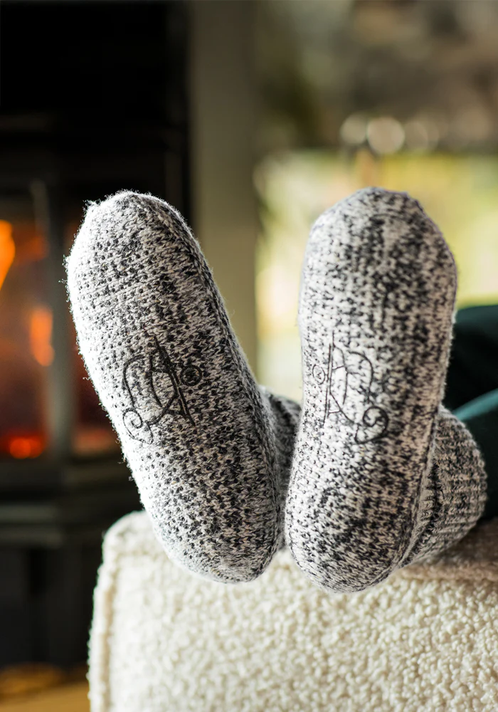 Women's Gripper Slipper Booties - Speckled Stone - Image 13