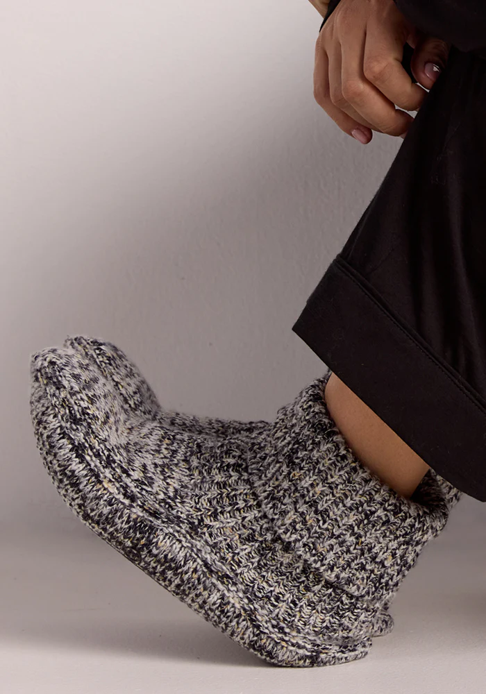 Women's Gripper Slipper Booties - Speckled Stone - Image 5