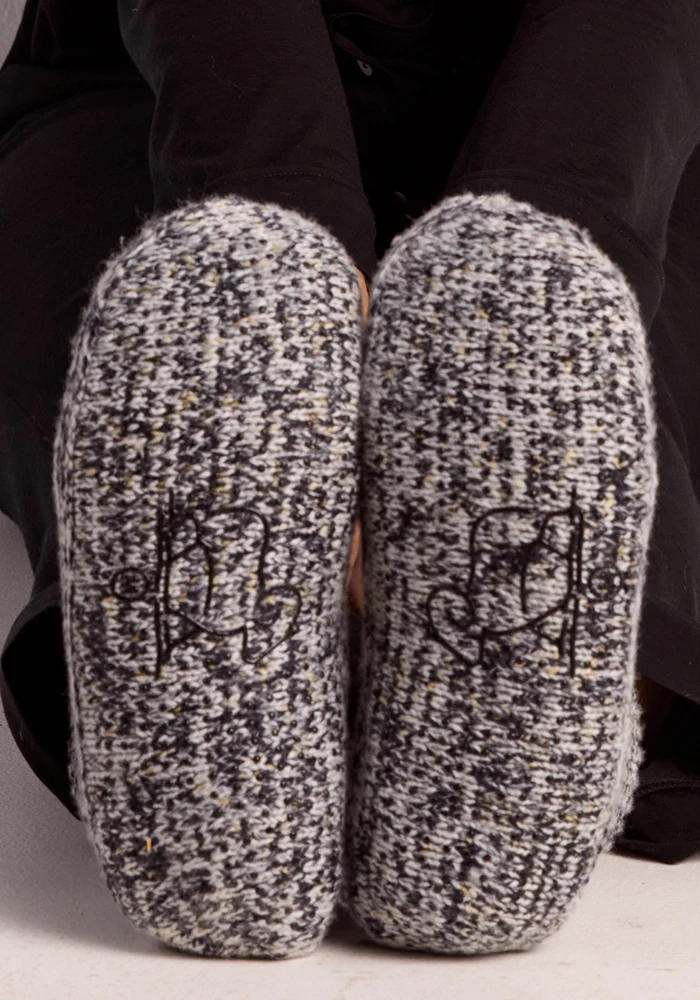 Women's Gripper Slipper Booties - Speckled Stone - Image 6