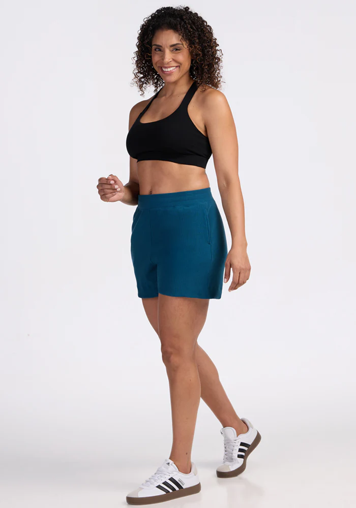 Maisey Ribbed Shorts - Moroccan Blue - Image 5