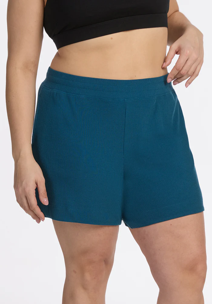 Maisey Ribbed Shorts - Moroccan Blue - Image 8