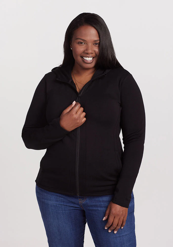 Zoey Zip Up Hoodie - Black - Image 6